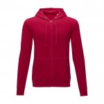 Sweatshirt com capuz de algodão homem 240 g/m2 Elevate Essentials cor vermelho segunda vista frontal