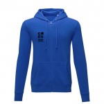 Sweatshirt com capuz de algodão homem 240 g/m2 Elevate Essentials cor azul vista principal