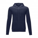 Sweatshirt com capuz de algodão homem 240 g/m2 Elevate Essentials cor azul-marinho segunda vista frontal