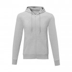 Sweatshirt com capuz de algodão homem 240 g/m2 Elevate Essentials cor cinzento-claro segunda vista frontal