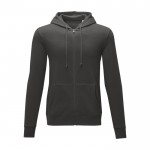 Sweatshirt com capuz de algodão homem 240 g/m2 Elevate Essentials cor cinzento-escuro segunda vista frontal