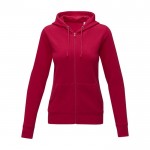 Sweatshirt com capuz de algodão mulher 240 g/m2 Elevate Essentials cor vermelho segunda vista frontal