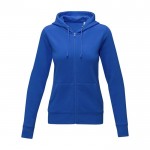 Sweatshirt com capuz de algodão mulher 240 g/m2 Elevate Essentials cor azul segunda vista frontal