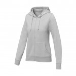 Sweatshirt com capuz de algodão mulher 240 g/m2 Elevate Essentials cor cinzento-claro