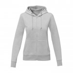 Sweatshirt com capuz de algodão mulher 240 g/m2 Elevate Essentials cor cinzento-claro segunda vista frontal