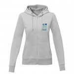 Sweatshirt com capuz de algodão mulher 240 g/m2 Elevate Essentials cor cinzento-claro vista principal