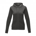 Sweatshirt com capuz de algodão mulher 240 g/m2 Elevate Essentials cor cinzento-escuro segunda vista frontal