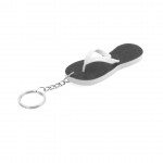 Porta-chaves publicitário em forma de chinelo cor preto