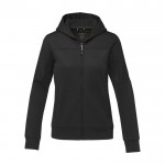 Sweatshirt desportivo de poliéster para mulher 245 g/m2 Elevate Life cor preto segunda vista frontal