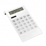 Calculadora de plástico, 8 dígitos c. teclas antideslizantes cor branco primeira vista