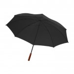 Guarda-chuva com punho de madeira cor preto terceira vista