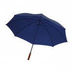 Guarda-chuva com punho de madeira cor azul-escuro segunda vista