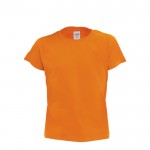 T-shirt infantil básica personalizável cor cor-de-laranja