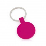 Porta-chaves em cores fluorescentes cor cor-de-rosa bebé