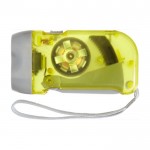 Lanterna de plástico, dínamo c. 2 luzes LED/pilhas incluídas cor amarelo primeira vista