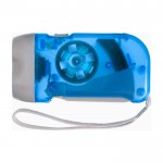 Lanterna de plástico, dínamo c. 2 luzes LED/pilhas incluídas cor azul primeira vista