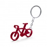 Porta-chaves publicitário forma de bicicleta cor vermelho