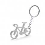 Porta-chaves publicitário forma de bicicleta cor prateado