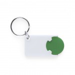 Porta-chaves com moeda para carro de compras cor verde