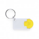 Porta-chaves com moeda para carro de compras cor amarelo