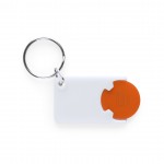 Porta-chaves com moeda para carro de compras cor cor-de-laranja