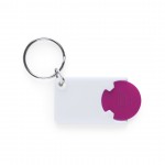 Porta-chaves com moeda para carro de compras cor fúchsia