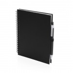 Caderno publicitário A5 com argolas e caneta cor preto