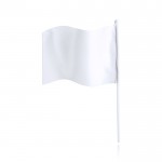 Bandeirinha retangular de poliéster com haste branca cor branco primeira vista