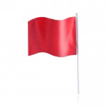 Bandeirinha retangular de poliéster com haste branca cor vermelho primeira vista
