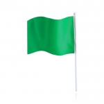Bandeirinha retangular de poliéster com haste branca cor verde primeira vista