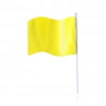 Bandeirinha retangular de poliéster com haste branca cor amarelo primeira vista