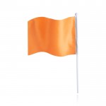Bandeirinha retangular de poliéster com haste branca cor cor-de-laranja primeira vista