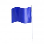 Bandeirinha retangular de poliéster com haste branca cor azul primeira vista