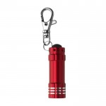 Porta-chaves de alumínio com lanterna LED cor vermelho segunda vista