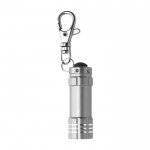 Porta-chaves de alumínio com lanterna LED cor prateado segunda vista