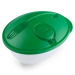 Saladeira com garfo para dar a colaboradores cor verde