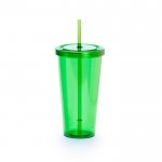 Copos de plástico com palhina para brindes cor verde