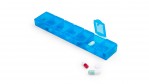 Caixa de comprimidos clássica 7 divisórias cor azul