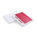 Conjunto de caderno e caneta para empresas cor vermelho