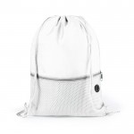 Mochila saco personalizada com bolso cor branco primeira vista