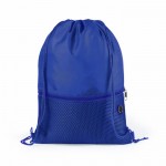 Mochila saco personalizada com bolso cor azul primeira vista