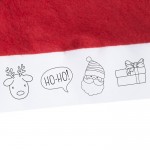 Gorros de Pai Natal com desenhos para colorir cor vermelho terceira vista