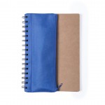 Caderno com porta-lápis e outros acessórios cor azul