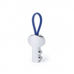 Porta-chaves metálico em forma de chave cor azul
