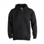 Sweatshirt personalizável com capuz e fecho cor preto