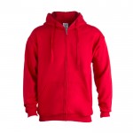 Sweatshirt personalizável com capuz e fecho cor vermelho