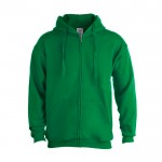 Sweatshirt personalizável com capuz e fecho cor verde