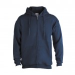 Sweatshirt personalizável com capuz e fecho cor azul-marinho