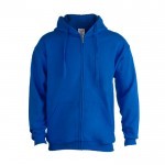 Sweatshirt personalizável com capuz e fecho cor azul