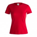 T-shirt branca de mulher para personalizar cor vermelho
